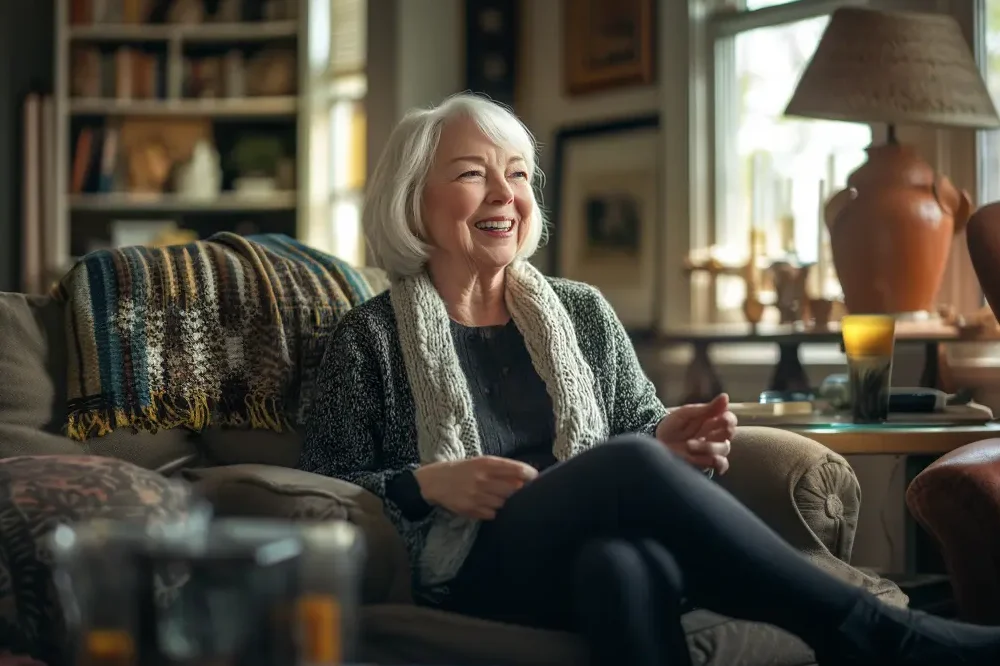 Senior enjoying time at home
